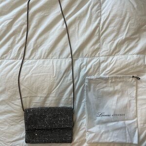 Lovers + Friends Elegant Black Beaded Crossbody Bag